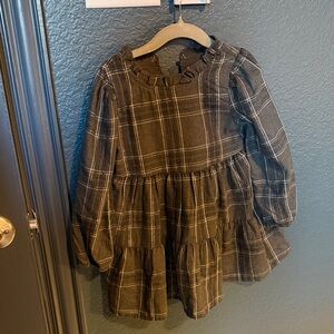 Plaid Long Sleeve Kids dress for holidays